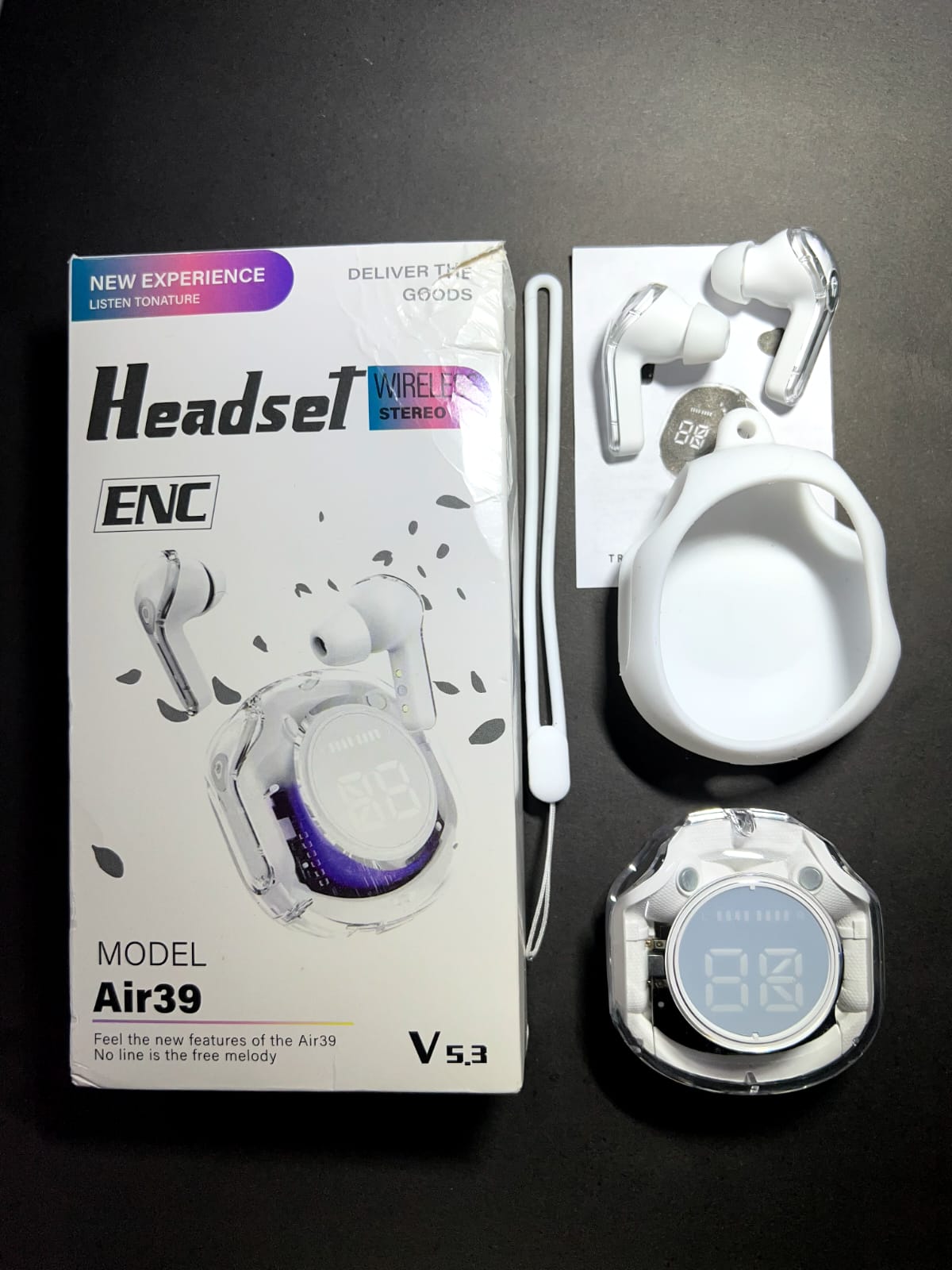Air 39 Wireless Earbuds Transparent Bluetooth 5.3
